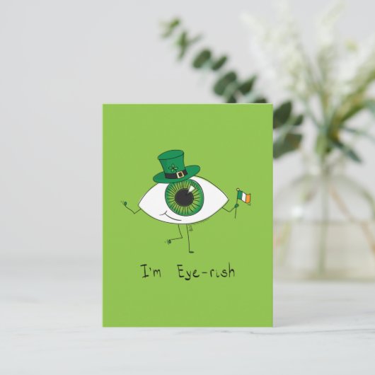 Ik ben Ierse St. Patrick's Day Eye Eyeball Briefkaart (Staand voorkant)