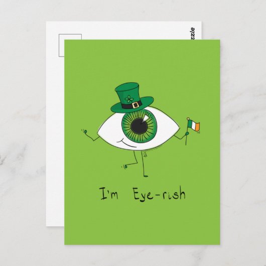 Ik ben Ierse St. Patrick's Day Eye Eyeball Briefkaart (Voorkant / Achterkant)