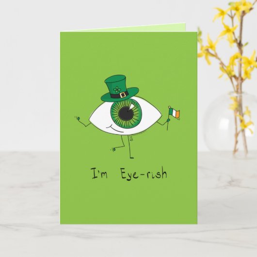 Ik ben Ierse St. Patrick's Day Eye Eyeball Kaart (Gele Bloem)