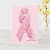 IK BEN, IK KAN, IK ZAL - Cancer Pink Ribbon Kaart (Gele Bloem)
