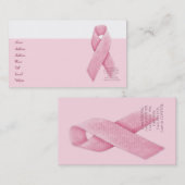 IK BEN, IK KAN, IK ZAL - Roze kaart met lintprofie Visitekaartje (Voorkant / Achterkant)