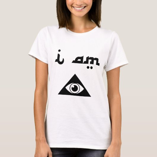 Ik ben Illuminati [Versie Vrouw] T-shirt (Voorkant)