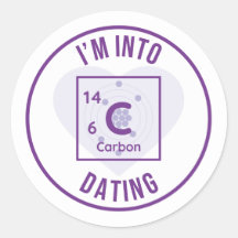Ik ben in C14-Carbon Dating Paars Round Sticker