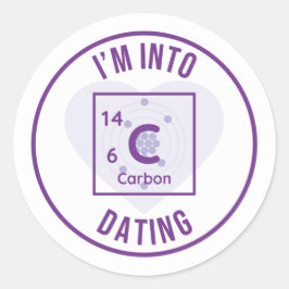Ik ben in C14-Carbon Dating Paars Round Sticker