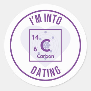 Ik ben in C14-Carbon Dating Paars Round Sticker