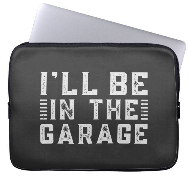 Ik ben in de garage, liefhebber van de auto laptop sleeve (Voorkant)