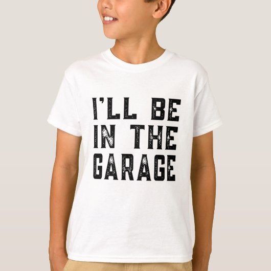 Ik ben in de garageauto-Mechanic Funny Fathers D T-shirt (Voorkant)