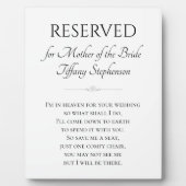 Ik ben in de hemel moeder van de bruidbruid-bruilo fotoplaat (Voorkant)