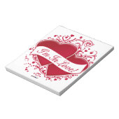 Ik ben in de liefde! Rode harten Notitieblok (Linkerzijde)