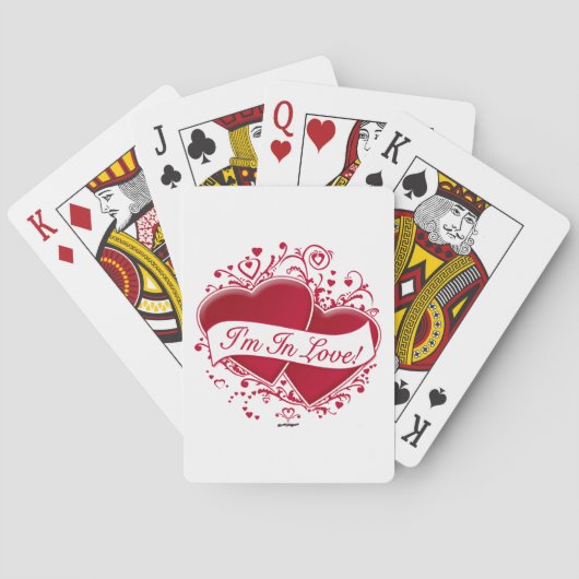 Ik ben in de liefde! Rode harten Pokerkaarten (Achterkant)