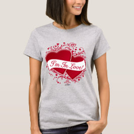 Ik ben in de liefde! Rode harten T-shirt