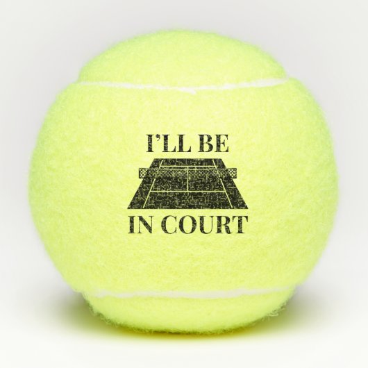 Ik ben in de rechtbank tennisballen (Voorkant)