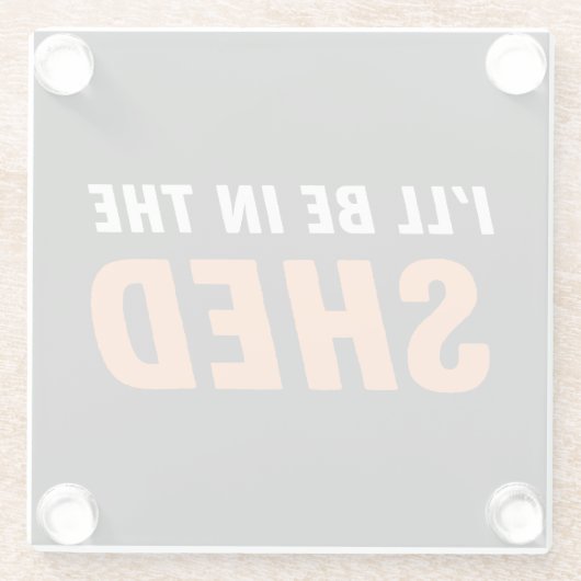 Ik ben in de schotel, grappige woordspeling, laste glazen onderzetter (Achterkant)