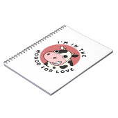 Ik ben in de stemming voor Love Funny Koe Pun Notitieboek (Linkerzijde)