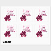 Ik ben in de strijd tegen borstkanker vierkante sticker (Vel)