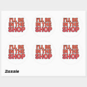 IK BEN IN DE WINKEL – Sticker met dikke letters (Vel)