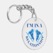 Ik ben in een Relatie van het Schaats van de Liefd Sleutelhanger (Voorkant Links)