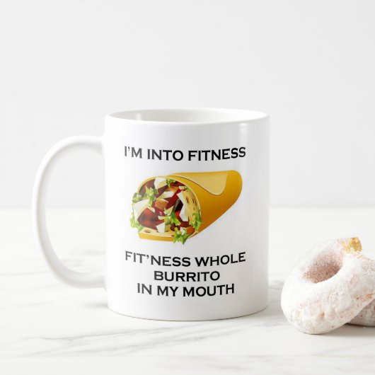 Ik ben in Fitness Burrito Koffiemok (Met donut)
