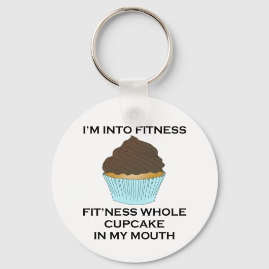 Ik ben in Fitness Cupcake Sleutelhanger (Voorkant)