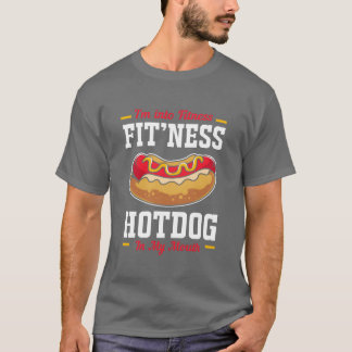 Ik ben in fitness fast food grappige hotdog retro t-shirt