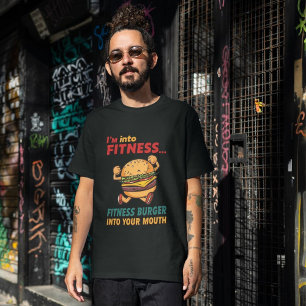 Ik ben in Fitness. Fit-ness Burger in mijn mond T-shirt