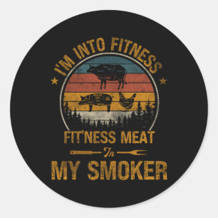 Ik ben in fitness fit vlees in mijn roker grappig ronde sticker