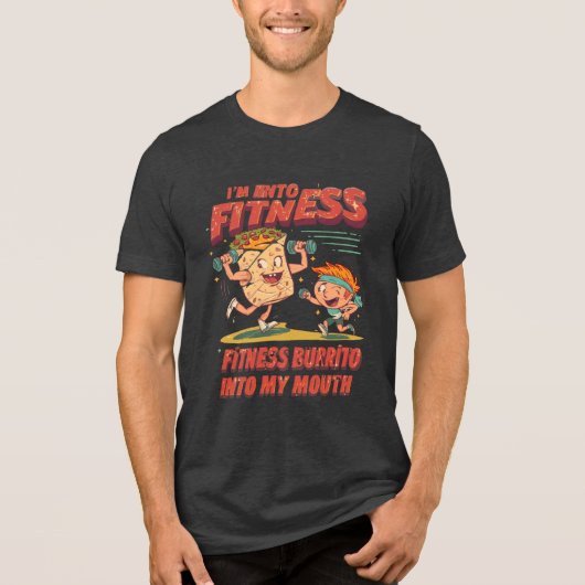 Ik ben in Fitness Fit'ness Burrito in mijn mond Tri-Blend Shirt (Voorkant)