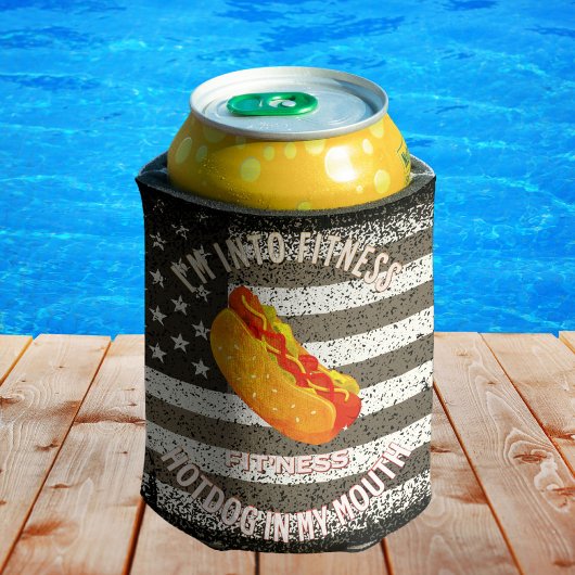 Ik ben in Fitness Fit'ness Hotdog in Mijn mond Blikjeskoeler