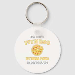 Ik ben in Fitness Fit'ness Pizza in mijn mond. Sleutelhanger