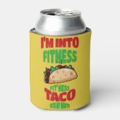 Ik ben in Fitness Fit'ness Taco in mijn mond Blikjeskoeler (Blikje Voorkant)