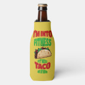 Ik ben in Fitness Fit'ness Taco in mijn mond Flesjeskoeler (Fles Voorkant)