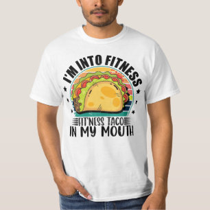 Ik ben in Fitness Fit'ness Taco in mijn mond Mexic T-shirt