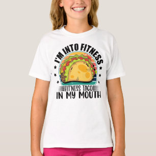 Ik ben in Fitness Fit'ness Taco in mijn mond Mexic T-shirt