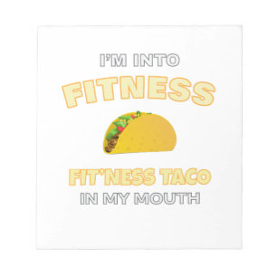 Ik ben in fitness, Fitness Taco in mijn mondwerkou Notitieblok