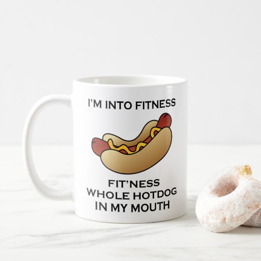 Ik ben in Fitness Hot Dog Koffiemok (Met donut)
