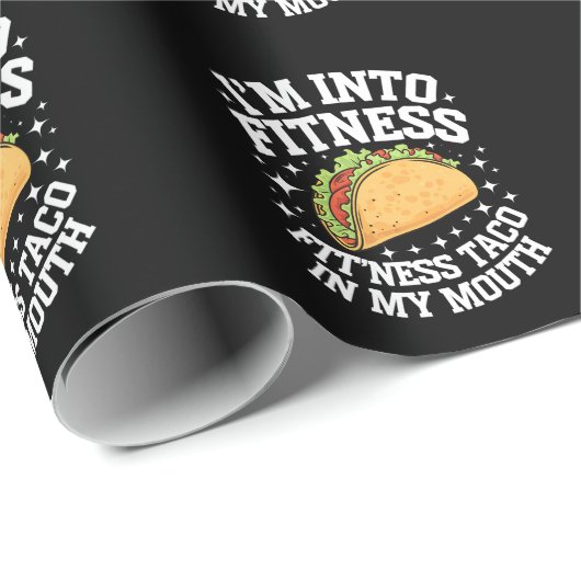 Ik ben in fitness taco in mijn mond grappige jonge cadeaupapier (Rol Hoek)