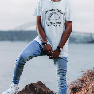 Ik ben in fitness taco in mijn mond grappige Manne T-shirt