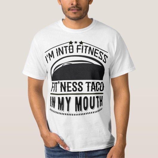 ik ben in fitness taco in mijn mond t-shirt (Voorkant)