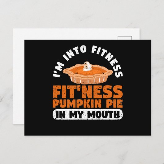 Ik ben in fitnesskleding van m'n pompoentaart briefkaart (Voorkant / Achterkant)