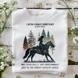 Ik ben in het bos met mijn paard paardenliefhebb t-shirt