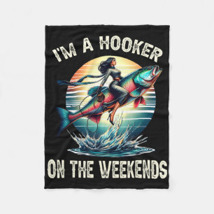 Ik ben in het weekend grappig vies volwassen visgr fleece deken