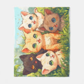 Ik ben in Kitten Heaven- Cartoon Cat Design Fleece Deken (Voorkant)
