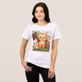 Ik ben in Kitten Heaven- Cartoon Cat Design Tri-Blend Shirt (Voorkant volledig)