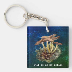 Ik ben in mijn kantoor Aquarel paddenstoelen Sleutelhanger