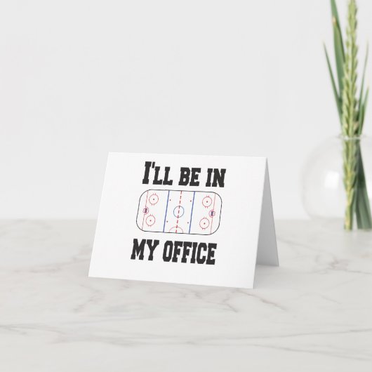 Ik ben in mijn Kantoor-hockey Bedankkaart (Voorkant)