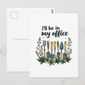 Ik ben in mijn kantoor Tuinman Funny Gardening  Briefkaart (Voorkant / Achterkant)