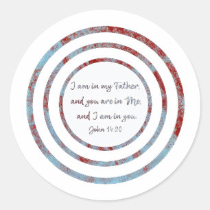 Ik ben in mijn vader Johannes 14:20 Ronde Sticker