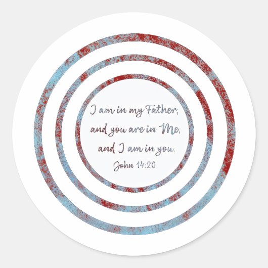 Ik ben in mijn vader Johannes 14:20 Ronde Sticker (Voorkant)
