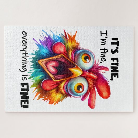 Ik ben in orde, alles is Funny Chicken Legpuzzel (Horizontaal)