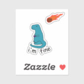 " ik ben in orde " dino sticker (Vel)